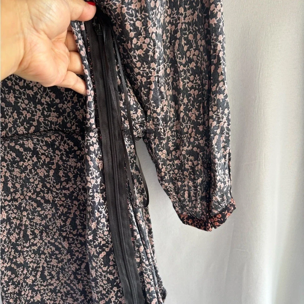 Free People Black and Pink Floral Dress